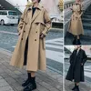 Vestes Femmes Femmes Coupe-vent Double boutonnage Lâche Col Turn-Down Printemps Automne Vintage Tempérament Trajet Trench-Coat