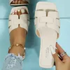 Zomer Slippers Vrouwen Platte Luxe Outdoor Strand Slippers Vrouwelijke Sandalen Trend Brand Design Slides Schoenen Vrouw 2024 Grote Maat 43 240201