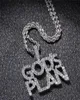 Iced Out Letters Pendant Halsband Nya ankomst Gods Plan AAA Zircon Men039S Charms Necklace Fashion Hip Hop Jewelry290U6335168