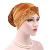 Berretti Hijab interno in velluto Cappellino turbante musulmano per le donne con trapano Copricapo etnico islamico Turbante pronto da indossare Cofano Hijab