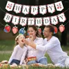 Party Decoration Strawberry Happy Birthday Banner Theme 1st Decorations Berry Sweet Supplies For Girl