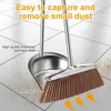 Broom and Dustpan Set with Long Handle Heavy Duty Stainless Steel Space Saving Combo Sweeper 240123