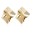 Dangle Earrings Big Square Metal for Women Golden Model Show Drop Drop Trains Vintage European Style Enustrual Detive 2024