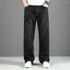 Jeans pour hommes Printemps Été Noir Hommes Casual Lâche Baggy Denim Pantalon Droit Streetwear Grande Taille Vêtements