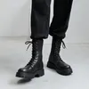 bottes de moto de mode pour hommes robe de discothèque de fête chaussures en cuir véritable noir bottes de cowboy montantes belles longues botas zapatos 240126