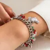 Charm Bracelets Lacteo 창조적 부츠 눈송이 장갑 크리스마스 팔찌 여성 트렌디 크리스탈 구슬 뱅글 소녀 페스티벌 파티 보석