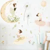 Wall Stickers Cartoon Watercolor Girl Dancing Decals For Kids Room Nursery Home Bedroom Living Decoration Mural Art