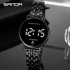 Wristwatches SANDA Full Touch Screen LED Digital Wristwatch Stainless Steel Band Sports Multifunctional Waterproof Casual Watch Clock