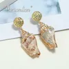 Dingle örhängen 2024 Trend Natural Sea Shell Handgjorda Big Statement Golden Plated High Quality Fashion Jewelry Gift for Women E117