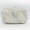 Żeńskie srebrne białe torebki ślubne torebki wieczorne kryształ minaudiere xiyuan kobiety rhinestone torebki na cele koktajlowe 240130