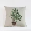 Pillow Decorative Pillowcase 45x45cm Tropical Plants Palm Leaves Cactus Print Cover Square Case For Sofa Throw