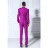 Costumes pour hommes Mode Arrivée Hommes Slim Blazers Trois pièces (Vestes Pantalons Gilet) Marié Bal Violet Mariage Élégant Ensemble