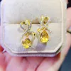 Boucles d'oreilles à tige en Citrine véritable naturelle, Style nœud papillon, 6, 8mm, 0,9ct, 2 pièces, pierres précieuses, argent Sterling 925, par bijoux fins J23974