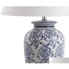 Lampy stołowe Jiana 26.25 Chinoiserie Ceramiczna LED Tradycyjna lampa stolik noclegowych do sypialni do salonu