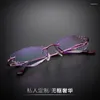 Zonnebrilmonturen Randloze op maat gemaakte bril Mode Optische bijziendheid Verziendheid Dames Diamond 73