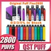 Original Puff Flex 2800 sbuffi QST 2800 usa e getta 24 gusti e-sigarette kit dispositivo disattivabile vape Batteria 850mah Codice di sicurezza vaporizzatore preriempito 8ml vaper