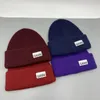 Gorros de punto lisos para mujer, gorros cálidos con letras para mujer, gorros de punto gruesos, gorro cálido para deportes al aire libre para otoño e invierno 240122