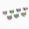 Cluster Rings 20Pcs/Lot Vintage Colorful Owl Eyes Animal Adjustable For Men And Women Mixed Design Gothic Hip-hop Jewelry Wholesale