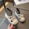 Stivali 2024 Primavera e Autunno Ragazze Calzino Moda per bambini Mary Jane Scarpe da principessa Bambini Coreano in pelle casual