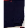 Maglioni da uomo Designer Us Mens maglione lavorato a maglia S 2023 Inverno Blu navy Bandiera degli Stati Uniti Girocollo in cotone sciolto Retro Fas Dhdya