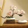 Chinese Stijl Keramiek Vaas Bloempot Zwart Wit Geplaveide Vervorming Regeling Accessoires Moderne Woningdecoratie 240131