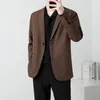Mäns kostymer 2024 Lätt mogen stil blazerjacka / företag Loose Leisure Korean-stil Slim Fit Single Western Coat Men