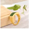 Cluster Rings S925 Sterling Silver Gold Plated Inlaid Natural Wada Jasper Ring