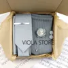 VIOLA DESICATION 5PCS GIFT BOX Solid Cotton Sock TIE STES CLIP PIN CUFFLINKS HANKY COLLUFUL MEN PARTY DAILY CRAVAT A30124