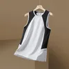 Kort ärm Vest Men för Summer Patchwork Black Red Tshirt Gym Tank Top Tees Fashion Clothes Oversize 3XL O Neck 240119