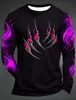 Mens Tshirt Casual 3D Print Fierce Beast Claws Printed Long Sleeve Tops Tees Fashion T Shirt Anniversary Presentkläder 240130