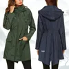 Camicie attive Autunno Inverno Sciolto Giacca casual lunga con cappuccio Donna Alpinismo all'aperto Antivento Top Street Style Cappotto alla moda