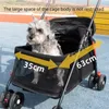 Transportín para perros, cochecito para mascotas, bolsa de transporte plegable y ligera para caminar, viaje al aire libre, plato de comida transpirable, carrito para gatos para perros pequeños