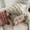Funda de almohada estampada de lino estilo nacional bohemio lugar sofá dormitorio cabecera cojín decorativo decoración del hogar 240122