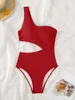 Damenbadebekleidung 2024 Sexy Solid One Piece Badeanzug Frauen Ausschnitt Weiblicher Rückenfreier Badeanzug Beachwear Schwimmen für Badegäste