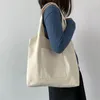 Sacos de compras Mulheres Canvas Commuter Colete Saco de Algodão Pano Branco Série Preta Supermercado Bolsas de Compras Tote Escola