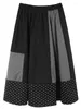 Юбки Шикарная лоскутная юбка контрастного цвета с эластичной резинкой на талии, универсальная женская юбка в горошек большого размера, весна-осень 2024, X714