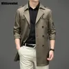 British Style Trench Coats Men Business Casual Mid-length Windbreaker Suit Collar Large Size M-4XL Jacket for Men High Quality 240122