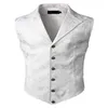 Gilet da uomo Gilet monopetto da uomo Gilet da lavoro slim fit retrò con bottoni sul colletto rovesciato Matrimonio formale