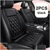 Car Seat Covers Ers 2Pcs Winter Set Heating 12V Driver Er Thermal Cushion Vehicle Heated Seats Drop Delivery Automobiles Motorcycles I Otiwr