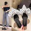 Slippers Damesmode Puntschoen Strik Platte instapper Muilezels Loafer Sandalen Streep Golfpunt Slides Damesschoen