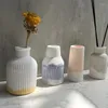 Moule de ciment en plâtre fait à la main, Vase d'art en béton, bouteille en rotin en Silicone, insertion de fleur, moule en résine