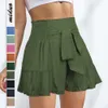 Amazon's Summer Hot Selling New Fashionable Women's Wide Legged Shorts with Straps and Ruffles, Versatile and Versatile Casual Skirts