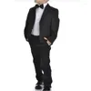 Costumes pour hommes Costumes pour garçons noirs Slim Fit 2 pièces Blazer à simple boutonnage avec pantalon Vêtements formels pour enfants Robe de soirée élégante pour mariage