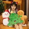 Christmas Decor Cartoon Plush Choinka Piernik Man Snowman Softled Fill Frour poduszka dla dzieci Prezenty Xmas 240118