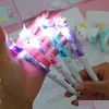 Penne gel all'ingrosso Cartoon Light Pen Luci a LED Testa di silice incandescente Penna a sfera Studente Cancelleria Scuola Scrittura Forniture regalo Blu I Dhg4N