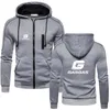 Felpe con cappuccio da uomo Moto GasGas Stampa Moda 2024 Uomo Comodo cotone con cerniera Felpe fitness Cappotto in pile di colore solido