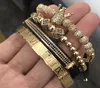 4pcsset Classical Handmade Braiding Bracelet Gold Hip Hop Men Pave Cz Zircon Crown Roman Numeral Bracelet Luxury Jewelry J1907032447513