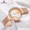 Naviforce Rose Gold Women's Luxury Wrist Watch Quartz Steel Band Waterproof OriginalCloof Elegant Watch Famale Relogio Feminino 240131