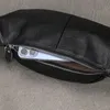 Sacs de taille en cuir véritable pour hommes Fanny Pack sac de ceinture pochette de téléphone Mini sac de poitrine de voyage sac à bandoulière homme pochette en cuir noir 240126