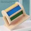 Bambino che gira tamburo arcobaleno giocattolo per lo sviluppo sensoriale sonaglio rotolante regalo giocattoli Montessori per 612 mesi ragazzo ragazza in legno 240124